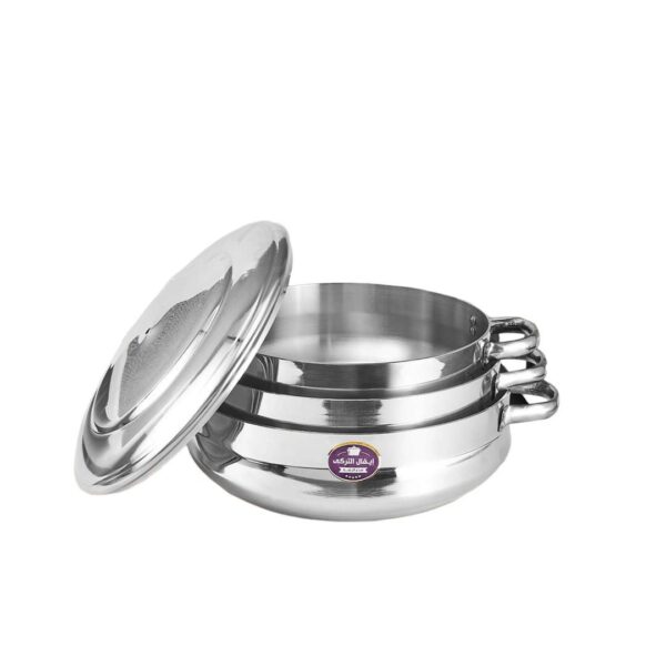 طقم صوانى بالغطاء بومبيه بيد استانلس 3 ق