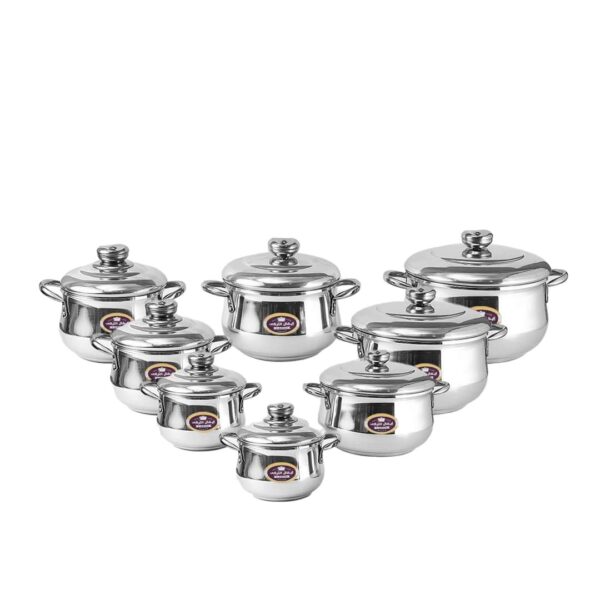 طقم حلل ألومنيوم بومبيه بيد استانلس 8 قطعه