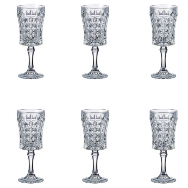 Bohemia Crystal Goblet Diamond Set, 6 Pieces -200 ml