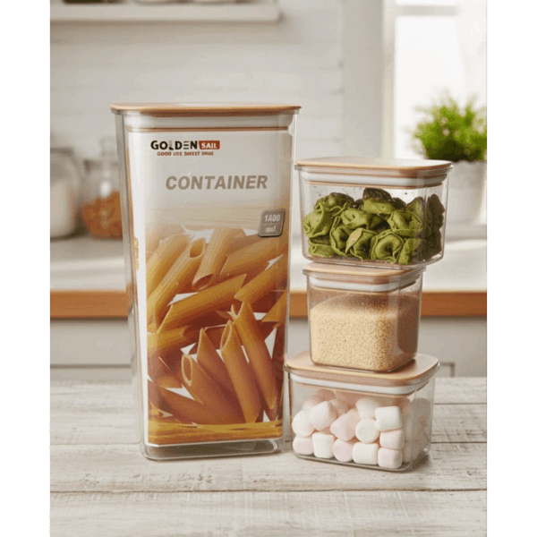 حافظ بقوليات وتوابل اكريليك 4*1 بغطاء محكم