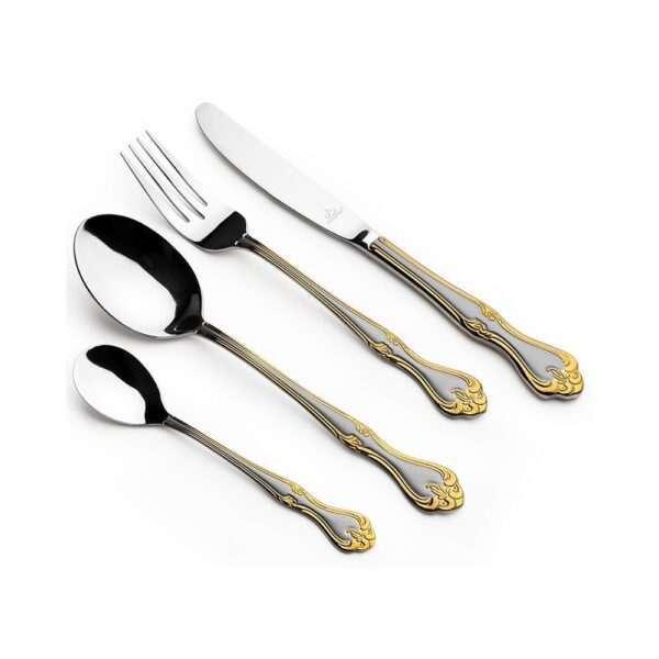 Stainless Steel Cutlery Set 86pcs Gold & Silver – 3348 – ARSHIA