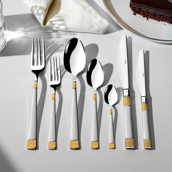 شنطة معالق تركى 89 قطعة – Nehir Dila Gold Matt