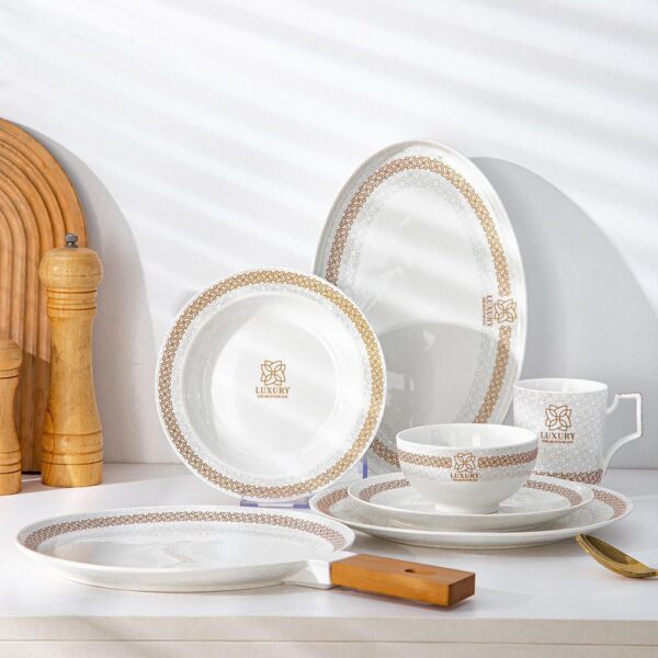 طقم عشاء 32 قطعه –  Luxury White