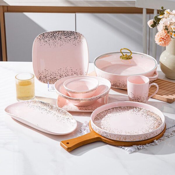 طقم عشاء 35 قطعه – Golden Dots/2