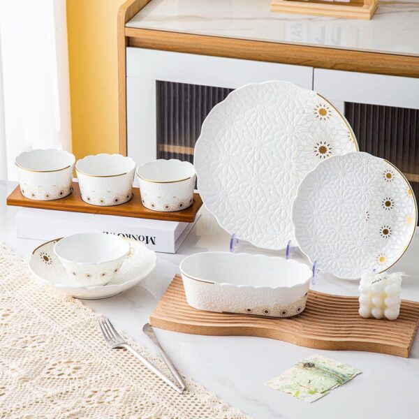 طقم عشاء 29 قطعه – Andalous Design – White*Biege