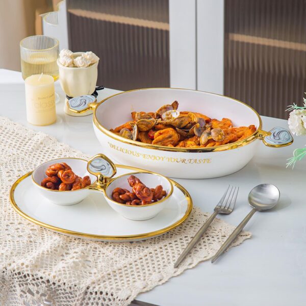 طاجن تقديم بيضاوى – ابيض – Modern