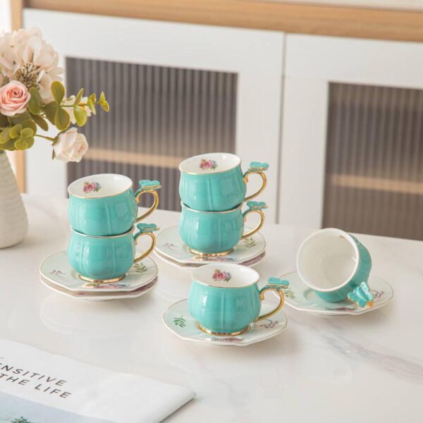 طقم قهوه – Butterfly Mint Green