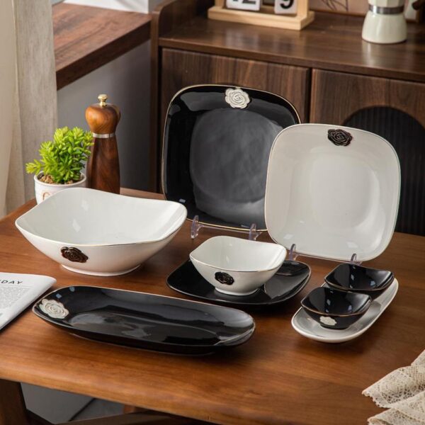 طقم عشاء 29 قطعة – Rosa – White/Black