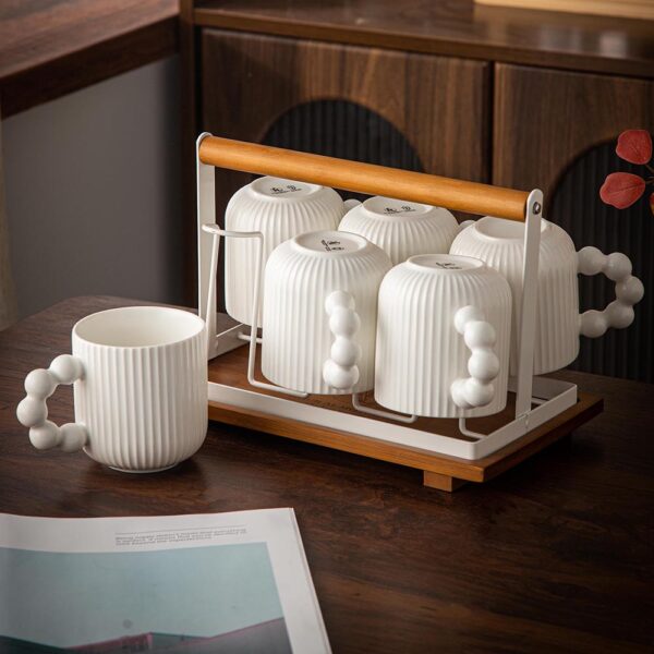 طقم مجات على حامل – Bubbles – أبيض