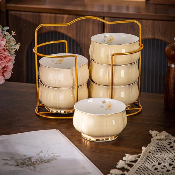 طقم شوربه على حامل – بيج – Queen