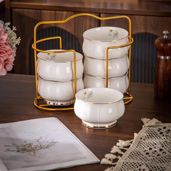 طقم شوربه على حامل – أبيض – Queen