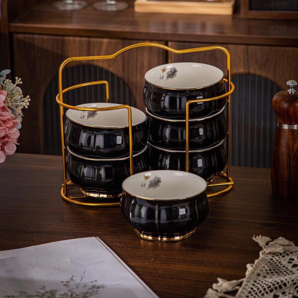 طقم شوربه على حامل – أسود – Queen