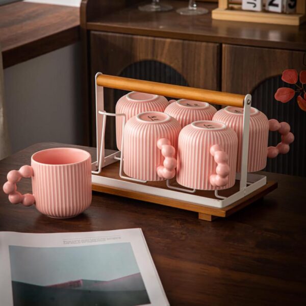 طقم مجات على حامل – Bubbles – روز