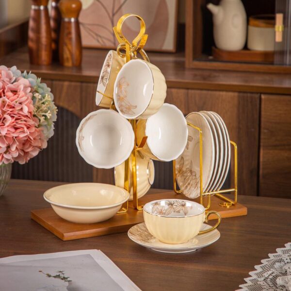 طقم شاى على حامل بالتمرية – Pumpkin – Biege