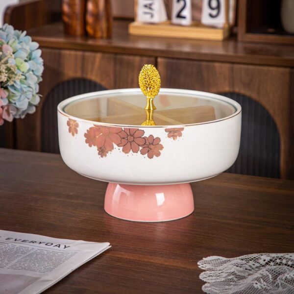 طبق تسالى مقسم – Flowers – Pink