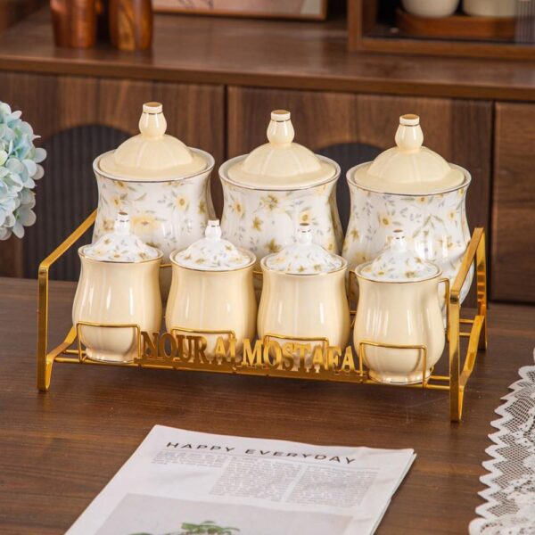 طقم توابل على حامل – Queen – Biege