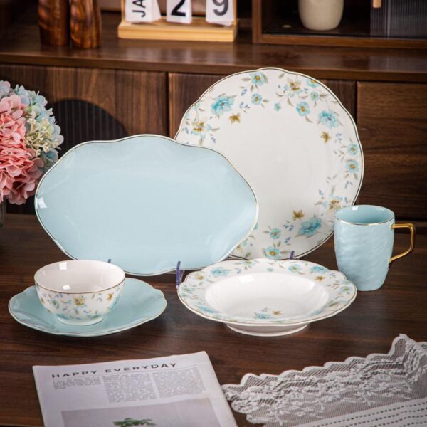 طقم عشاء 31 قطعه – Queen – Blue