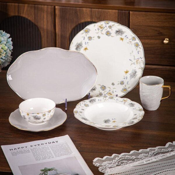 طقم عشاء 31 قطعه – Queen – Gray