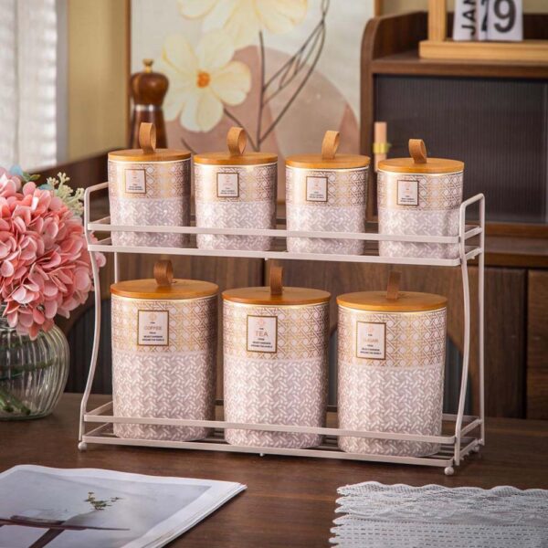 طقم توابل علي حامل 7 قطع – Arabic Design – Cashmere