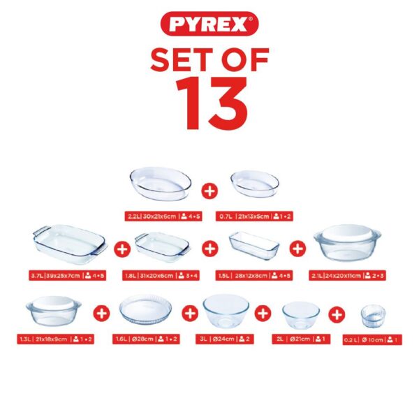 طقم طواجن للفرن 13 قطعه بايركس – Pyrex