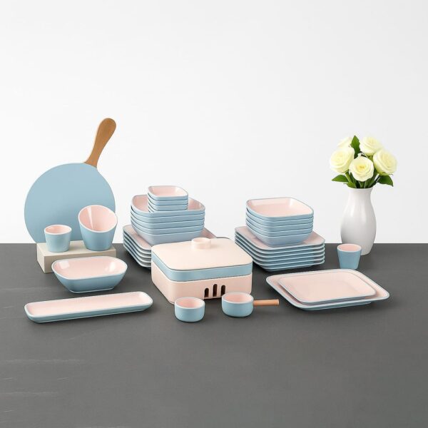 طقم ميلامين 40 قطعة – Opal – Baby Blue