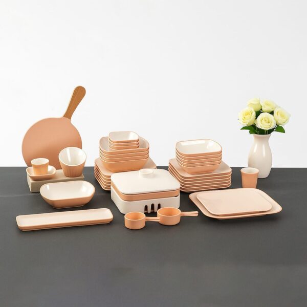 طقم ميلامين 40 قطعة – Opal – Orange