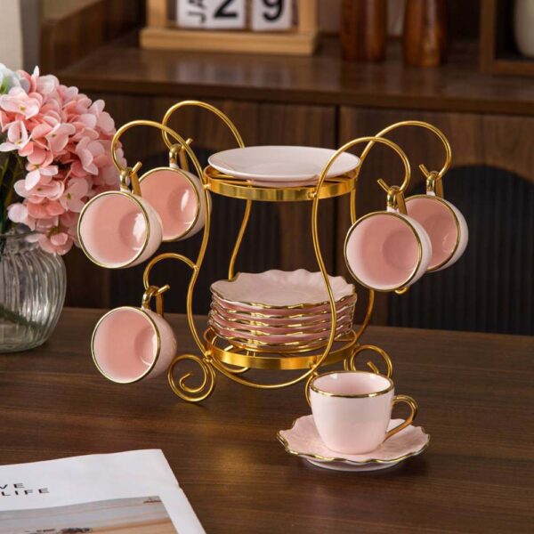 طقم قهوة على حامل – Royal Modern – Pink