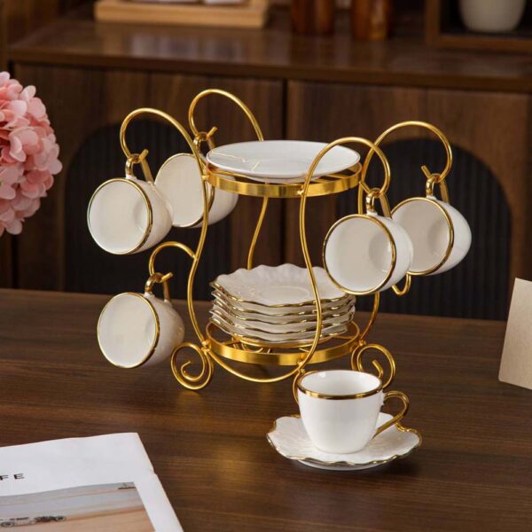 طقم قهوة على حامل – Royal Modern – White