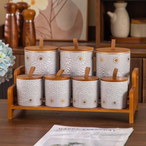 طقم توابل 7 قطع – Andalous Design – Grey