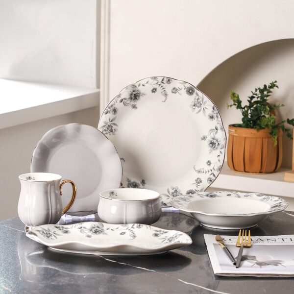 طقم عشاء 31 قطعه – FLOWRY – Gray
