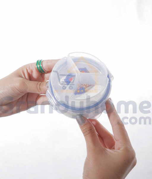 لوك اند لوك علبة بلاستيك دائرية مقسمة ١٤٠ مل