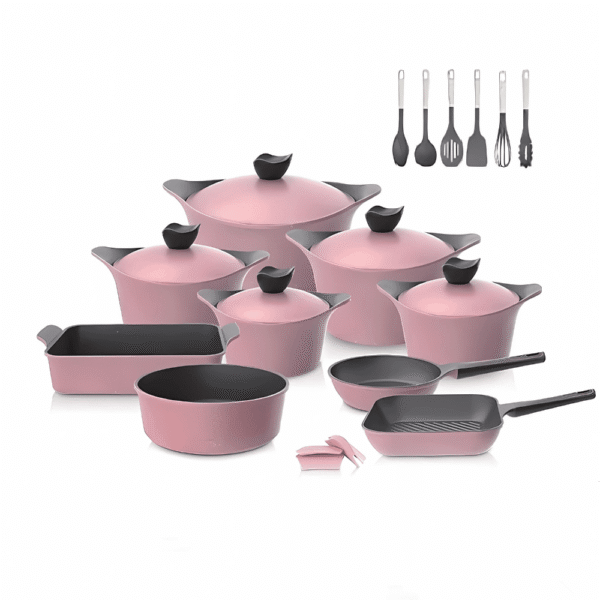 طقم حلل جيرانيت اينى 20 قطعة روز – Neoflam