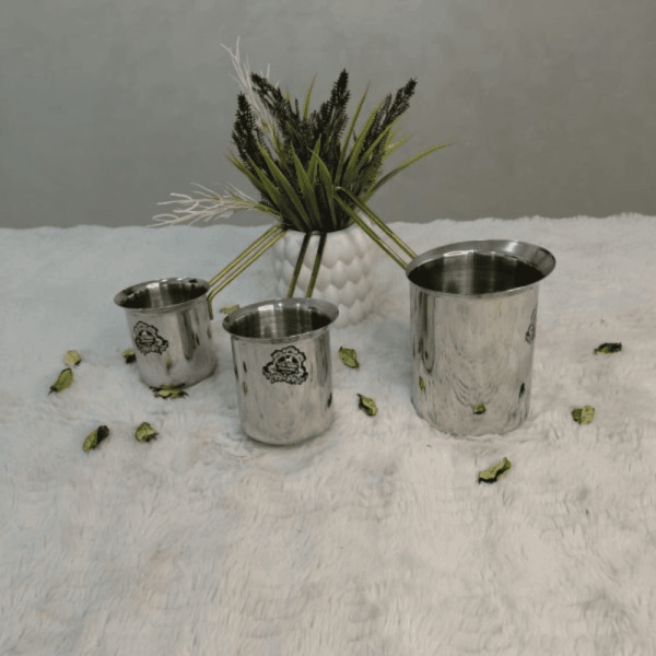 طقم كنك استانلس استيل 3 قطعه بيد ذهبي نيو تريز