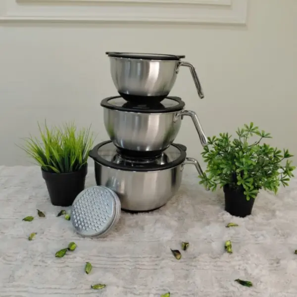 طقم عجان استانلس باليد 3 قطعه بالمبشره  RAYLAMON + شحن مجاني