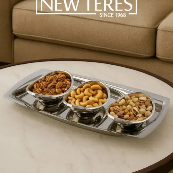 طقم تسالى و مكسرات استانلس 4 قطعه نيو تريز