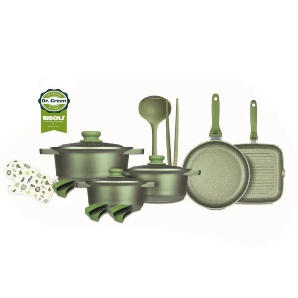 طقم حلل 17 قطعة ايطالى – Dr Green – Risoli